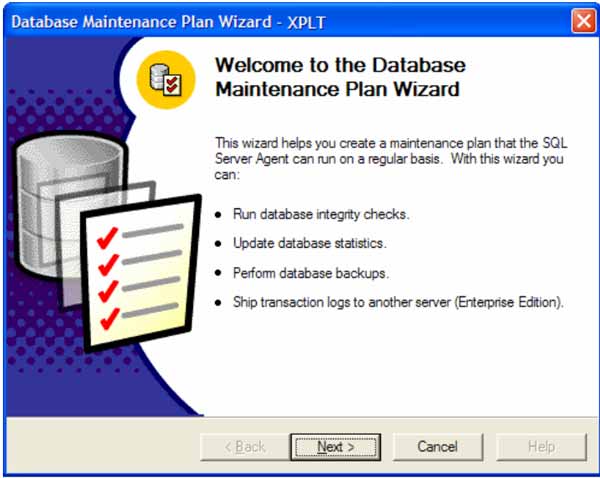 SQL Server maintenance plan