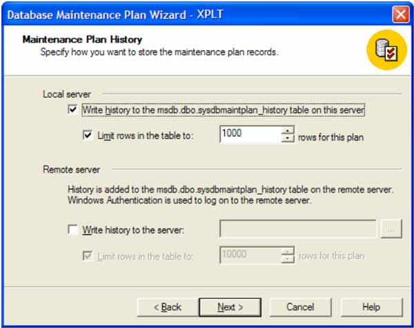 SQL Server maintenance plan