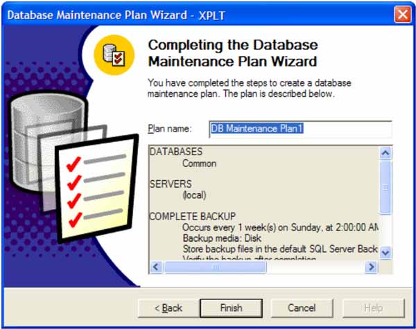 SQL Server maintenance plan