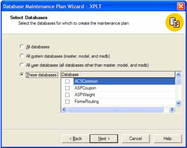 SQL Server maintenance plan