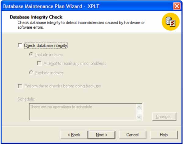 SQL Server maintenance plan