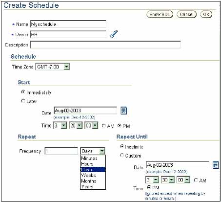 Oracle Scheduler