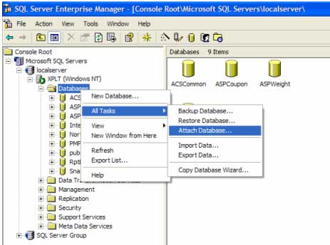 Moving the database 5