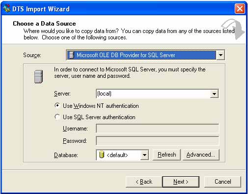Import and export in SQL Server