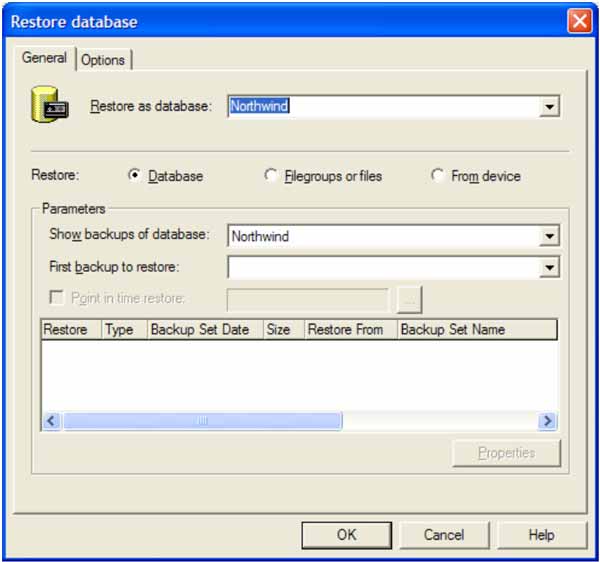 SQL Server Restore Database