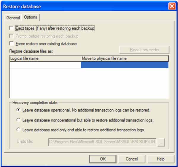 SQL Server Restore Database