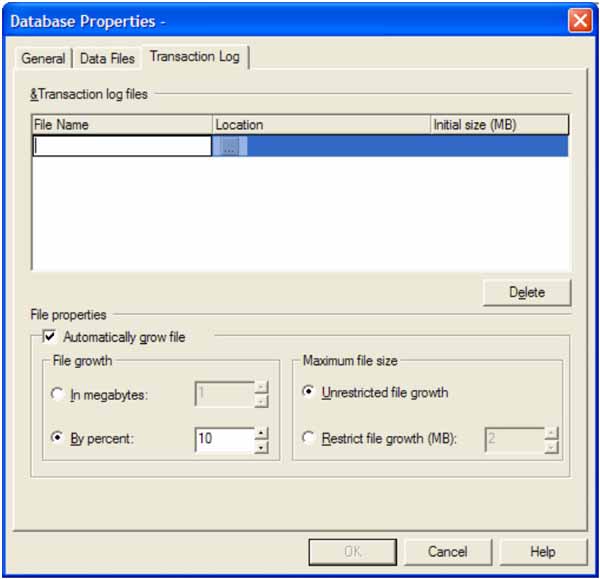 SQL Server Transaction Log